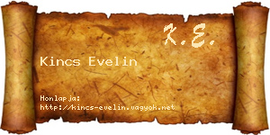 Kincs Evelin névjegykártya